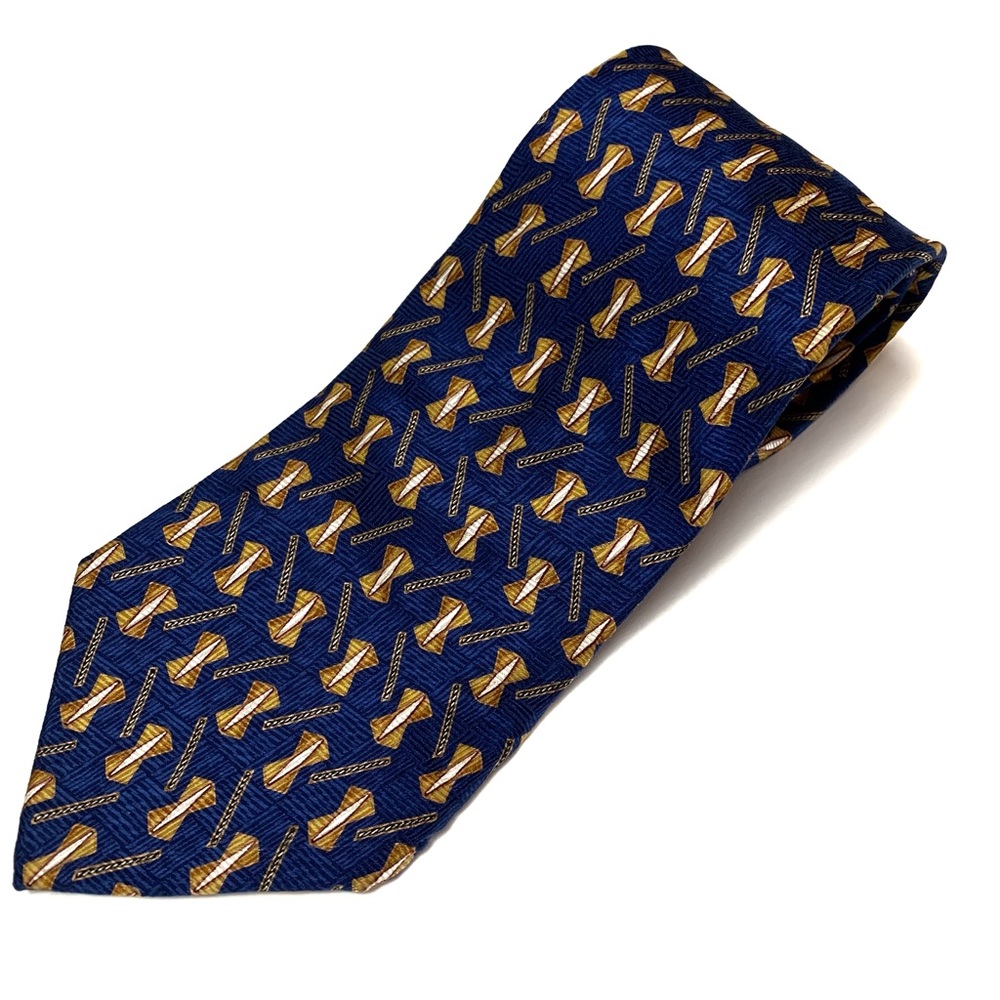 Etienne Aigner 100% Silk Blue Multicolored Geometric Neck Tie - Costa Rica